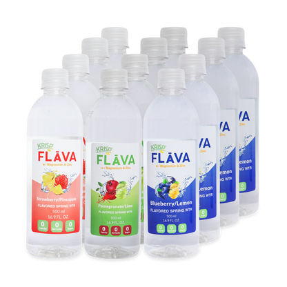 KRISP FLAVA Organic Flavored Spring Water Variety 12 Pack