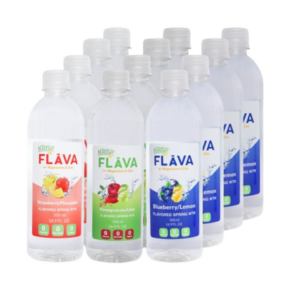 KRISP FLAVA Organic Flavored Spring Water Variety 12 Pack